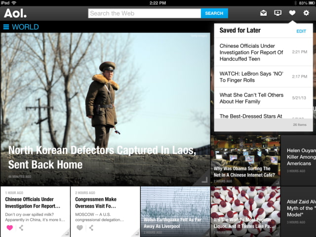 AOL Releases New iPad App With Mail, Weather, News and More