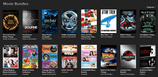 Apple Holds Sale on Movie Series Bundles in iTunes Store