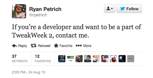 Ryan Petrich Announces TweakWeek 2 is Coming &#039;After the iOS 7 Jailbreak&#039; 