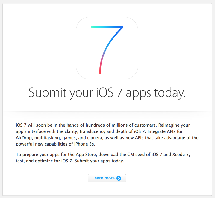 Apple Asks Developers to Submit iOS 7 Apps