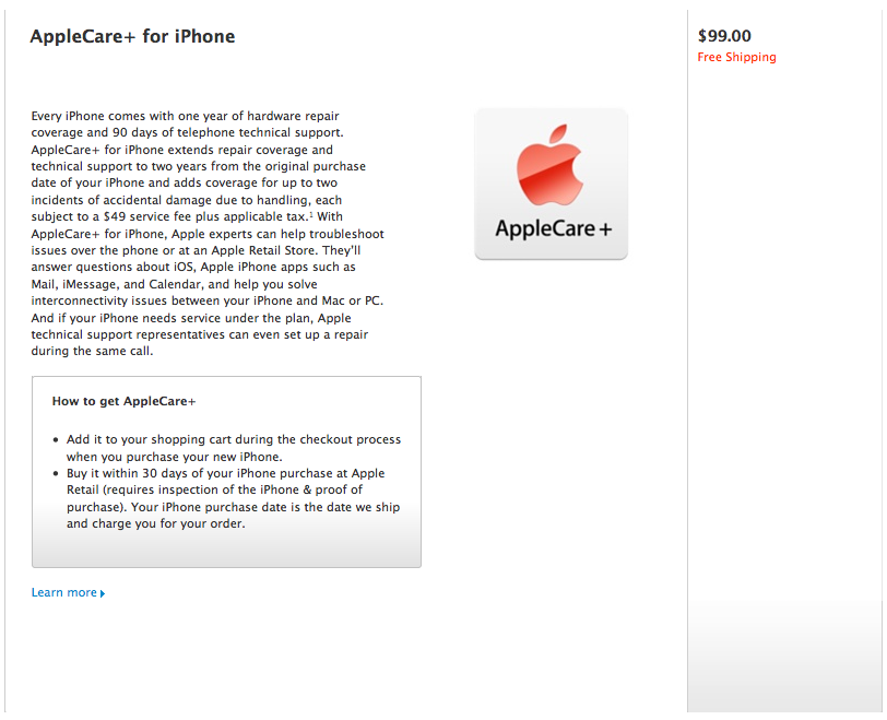 Apple Increases AppleCare+ Accident Incident Fee to $79, Offers AppleCare+ in Europe