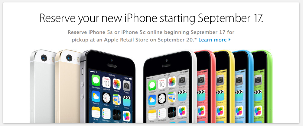 Chinese Apple Stores Will Take iPhone 5s &amp; 5c Reservations Starting Sept 17th for Sept 20th Pickup