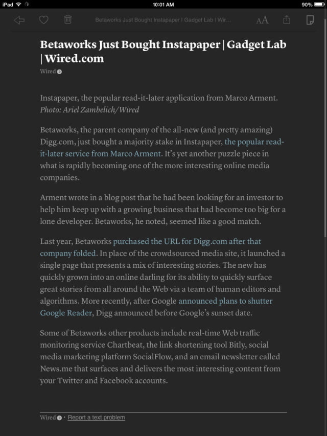 Instapaper Has a New Look for iOS 7, Lets You Sort &#039;Read Later&#039; Lists