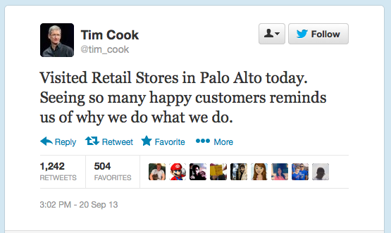 Apple CEO Tim Cook Sends His First Tweet