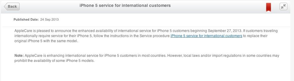 AppleCare to Cover iPhone 5 Owners Traveling Internationally Starting September 27th