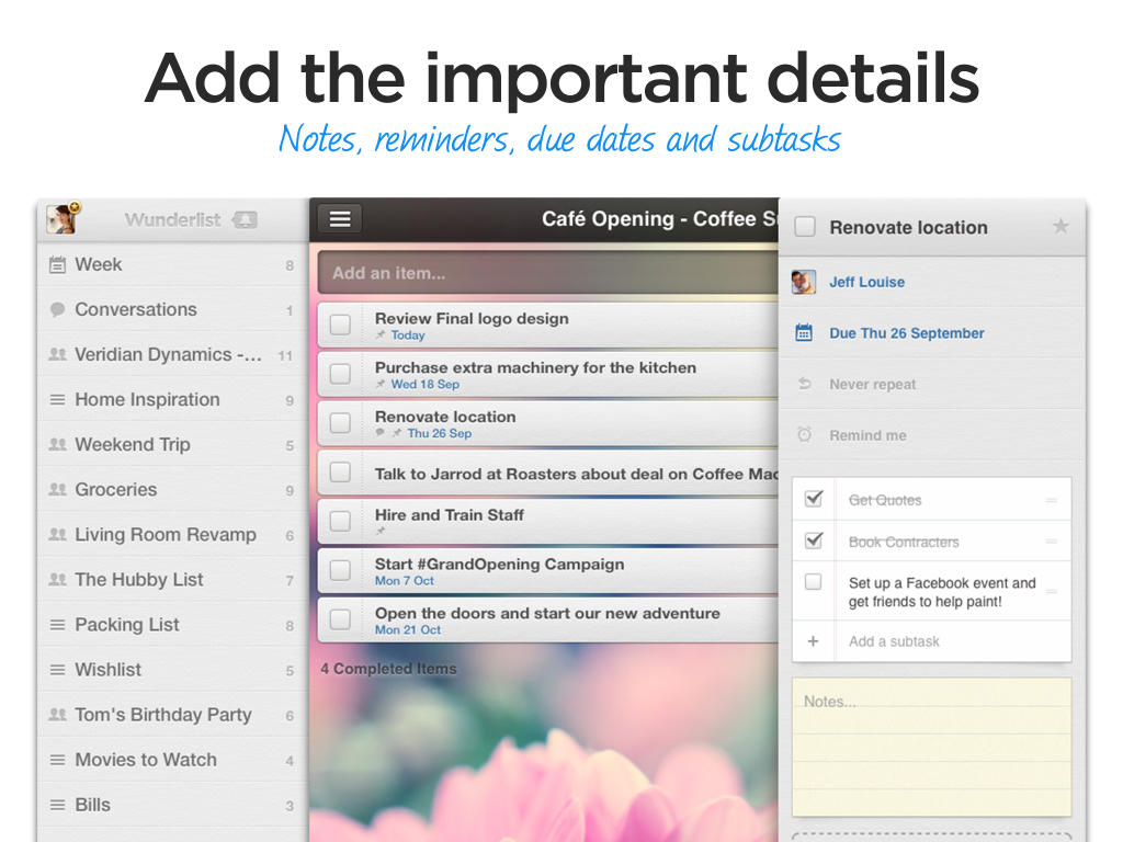 Wunderlist Pro Gets Comments, Free Trial