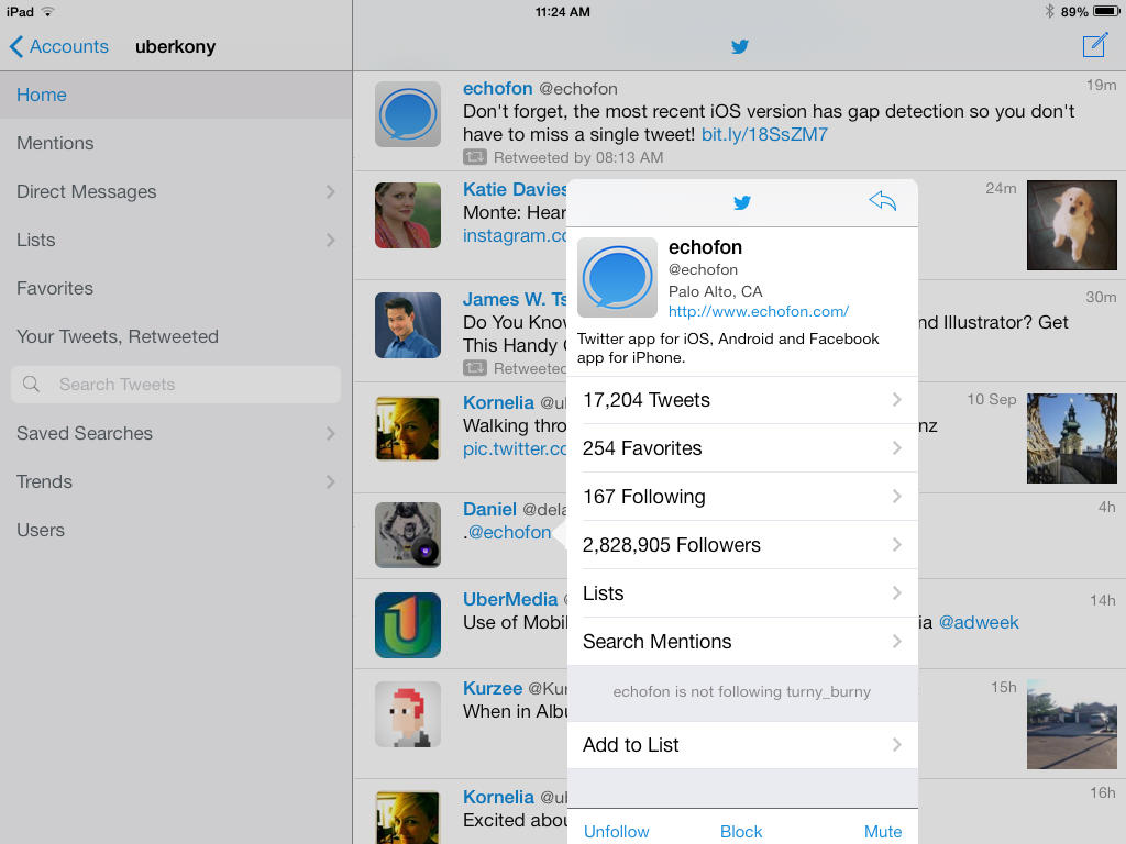 Echofon Twitter App Gets Redesigned for iOS 7