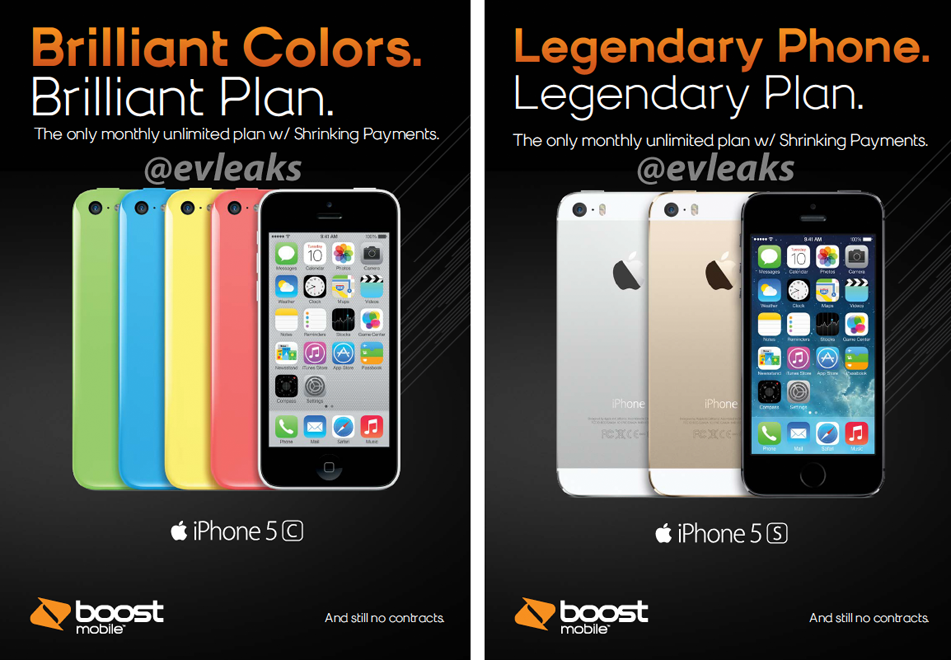 Leaked Posters Reveal Boost Mobile Will Get the iPhone 5s and iPhone 5c? [Image]