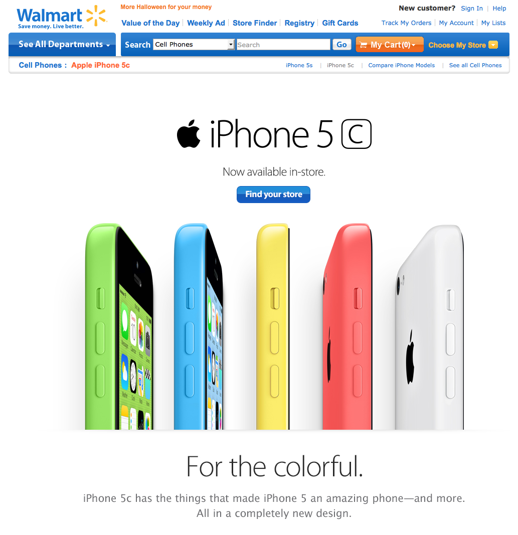 Walmart Drops iPhone 5c Price to $45 With Contract