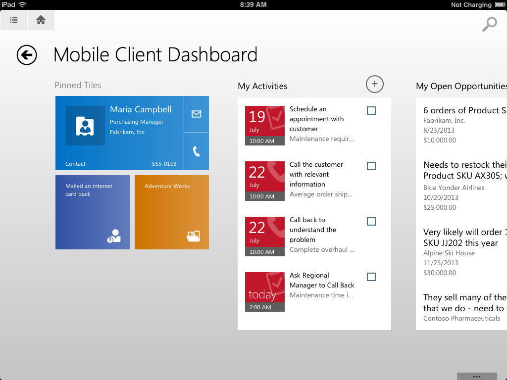 Microsoft Dynamics CRM App Released for iPad