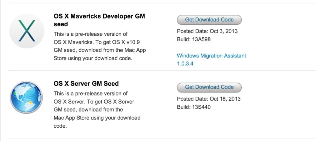 Apple Releases OS X Mavericks Server Gold Master to Developers