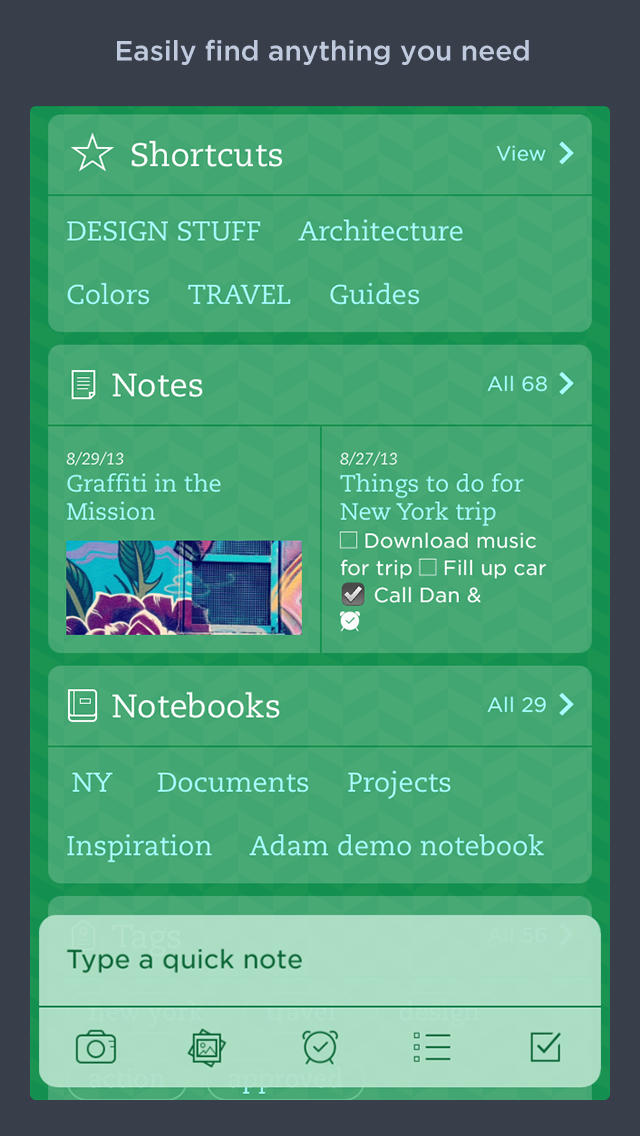 Evernote for iOS Update Displays Notes on a Map, Lets Premium Users Customize Homescreen