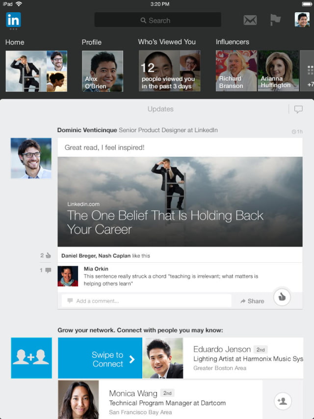 LinkedIn Releases a Completely Redesigned iPad App