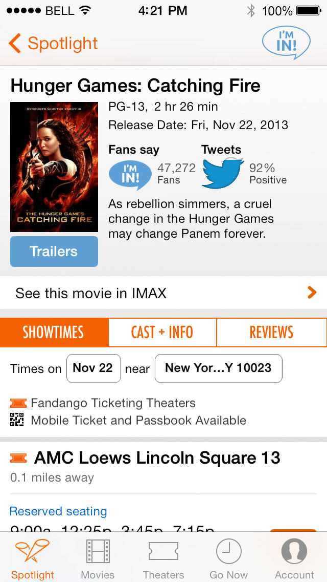 Fandango Movies App is Updated With New Full Screen Look for iOS 7