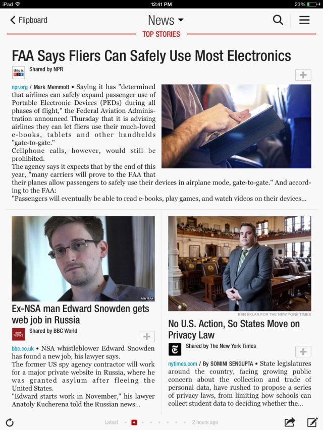 Flipboard Freshens Interface for iOS 7, Gets Speed and Performance Enhancements