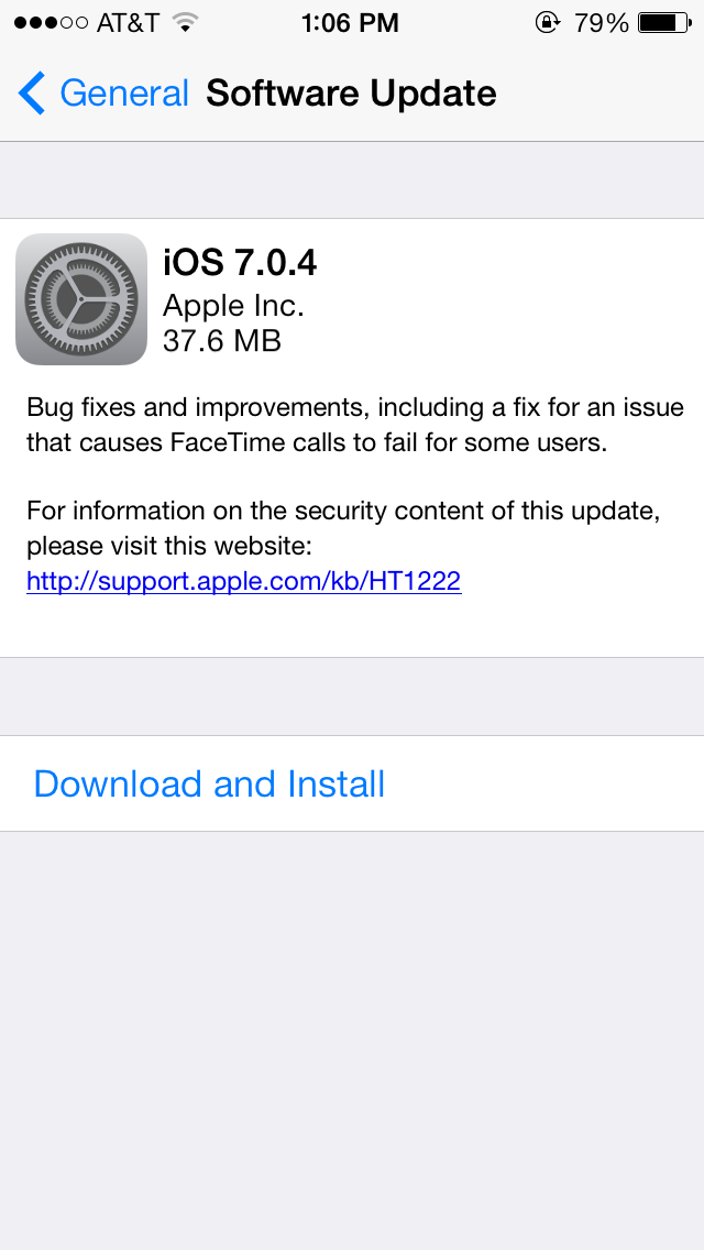 Apple Releases iOS 7.0.4 With Fix for FaceTime Issue