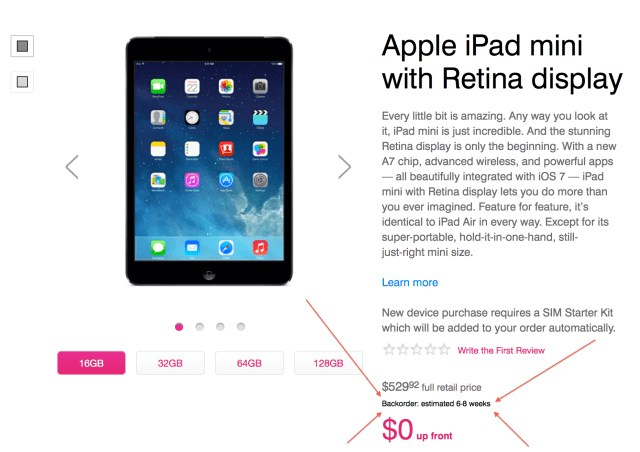 Retina Display iPad Mini With Cellular is Back-Ordered at Carriers