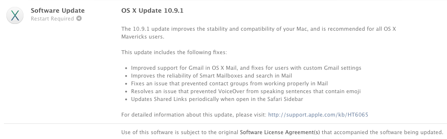 Apple Releases OS X Mavericks 10.9.1 With Improved Support for Gmail in OS X Mail
