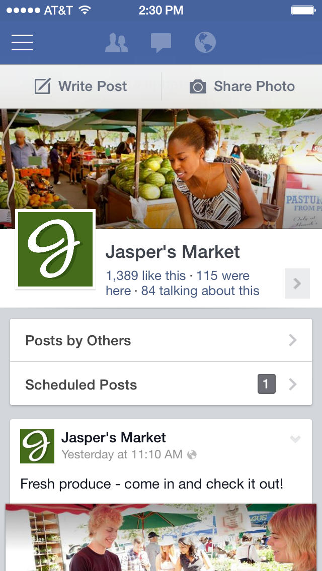 Facebook Pages Manager App Updated for iOS 7, Lets You Tag Other Pages When Sharing