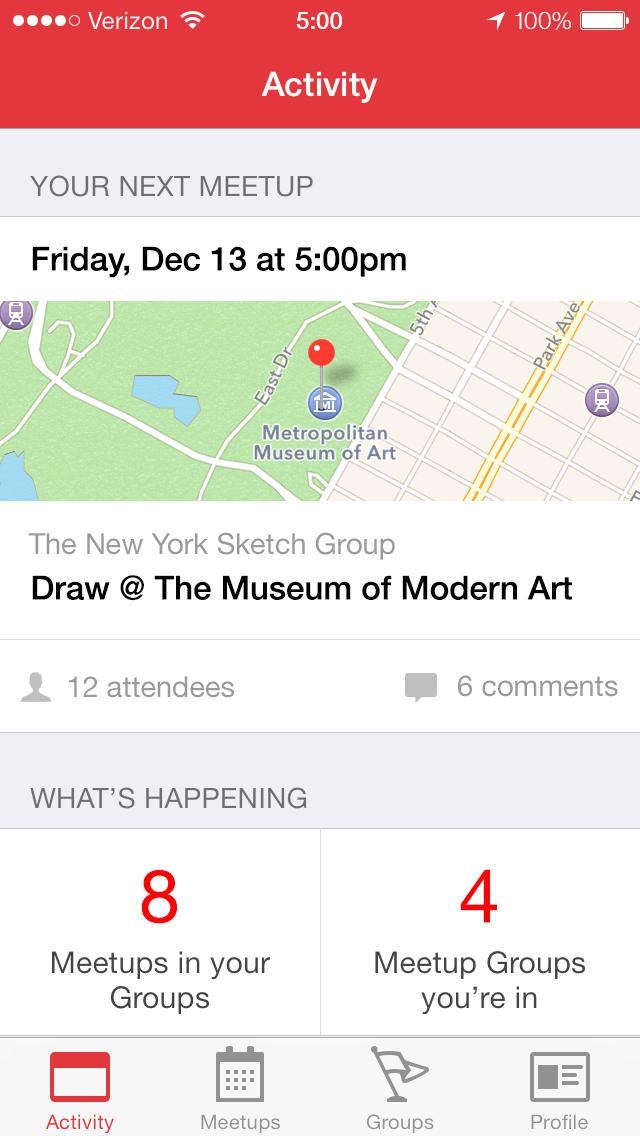 Meetup 4.0 Gets New iOS 7 Design, New Activity Tab, More