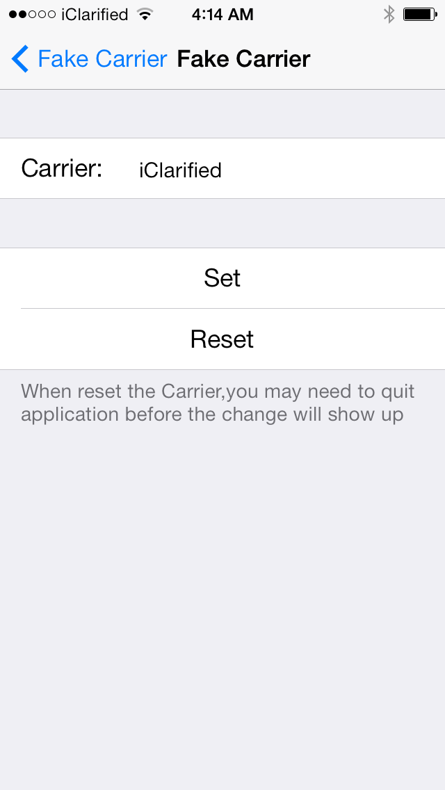FakeCarrier Tweak Updated With iOS 7 Support