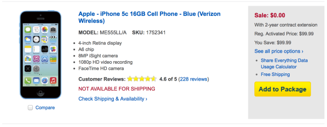 Best Buy Discounts iPhone 5s to $124.99, iPhone 5c to $0