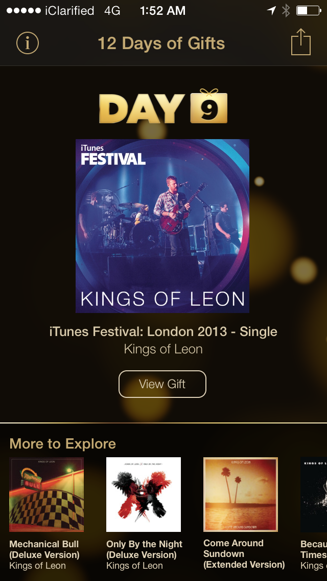 Apple&#039;s 12 Days of Gifts Day 9: iTunes Festival Kings of Leon Single