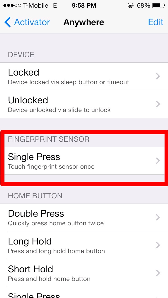 Activator Lets iPhone 5s Users Assign Touch ID Gesture to Any Activator Action