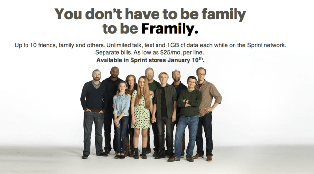 Sprint Introduces New &#039;Framily&#039; Plan For Up to 10 People