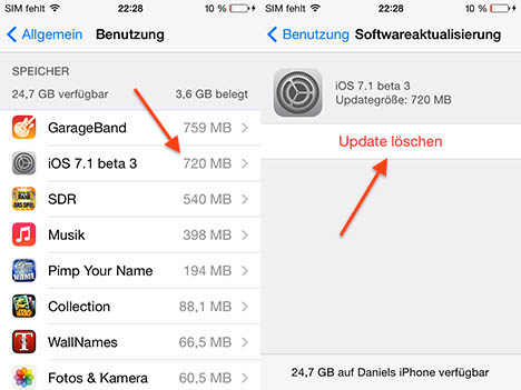iOS 7.1 Beta 3 Brings the Ability to Delete Installation Files Downloaded Over-the-Air
