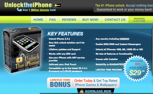 UnlocktheiPhone Claims to Unlock iPhone 2.2.1 [Scam]