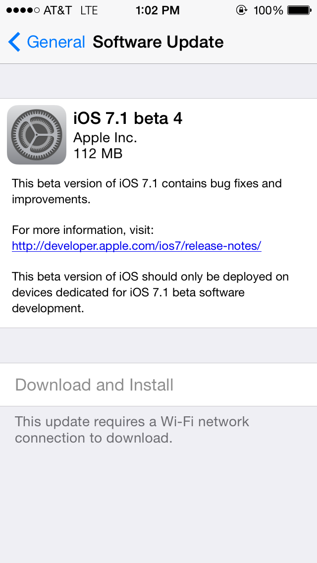 Apple Releases iOS 7.1 Beta 4 to Developers for Download