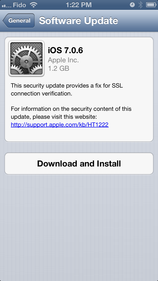 Apple Releases iOS 7.0.6 With Fix for SSL Connection Verification