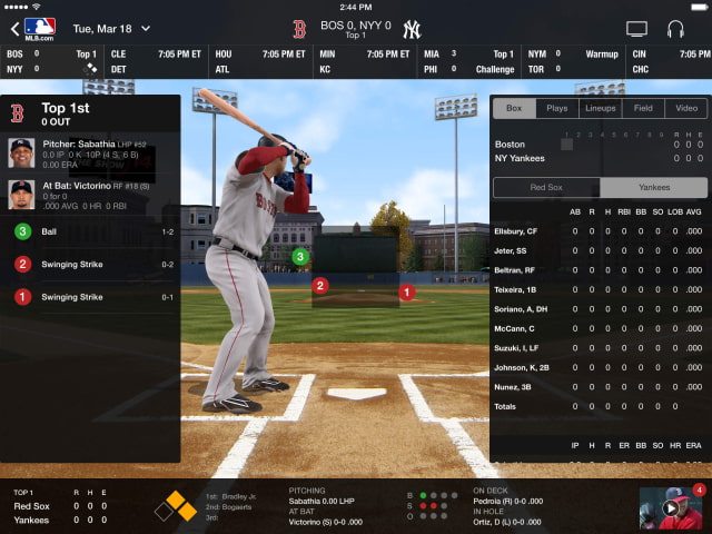 MLB.com At Bat App Returns for 2014 With Completely New Design for iOS 7
