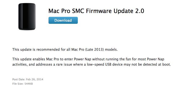 Apple Releases Mac Pro SMC Firmware Update 2.0