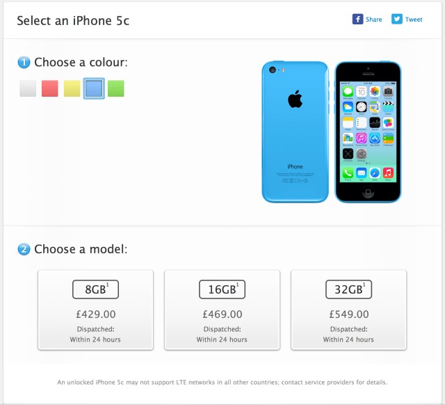 Apple Confirms 8GB iPhone 5c Launch for Only the U.K., France, Germany, Australia and China
