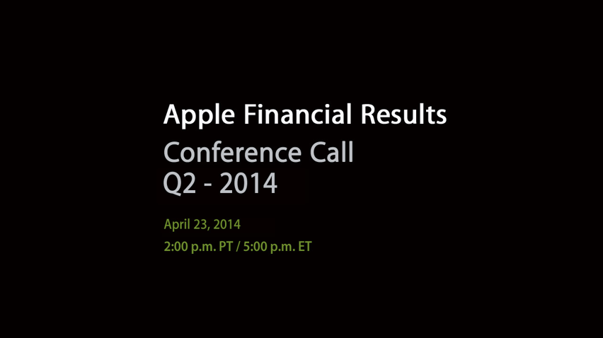 Apple to Release Q2 FY14 Earnings on April 23rd