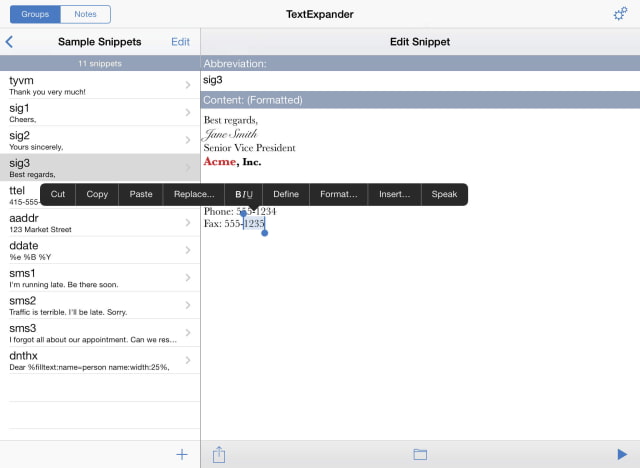 TextExpander Receives Update for iOS 7