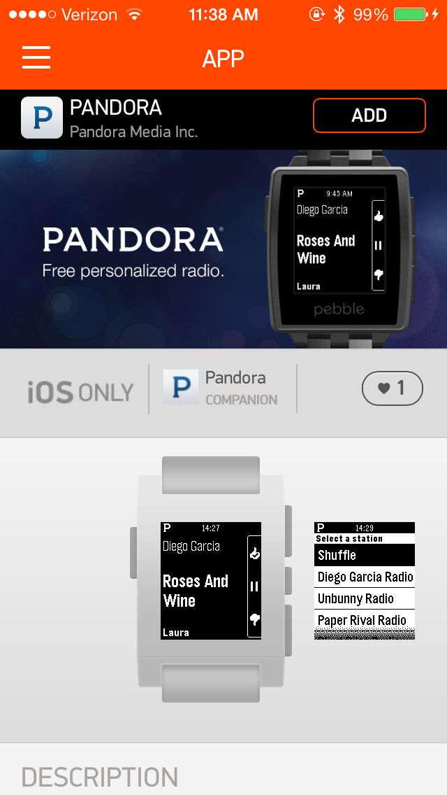 You Can Now Control the Pandora iOS App From the Pebble Smartwatch