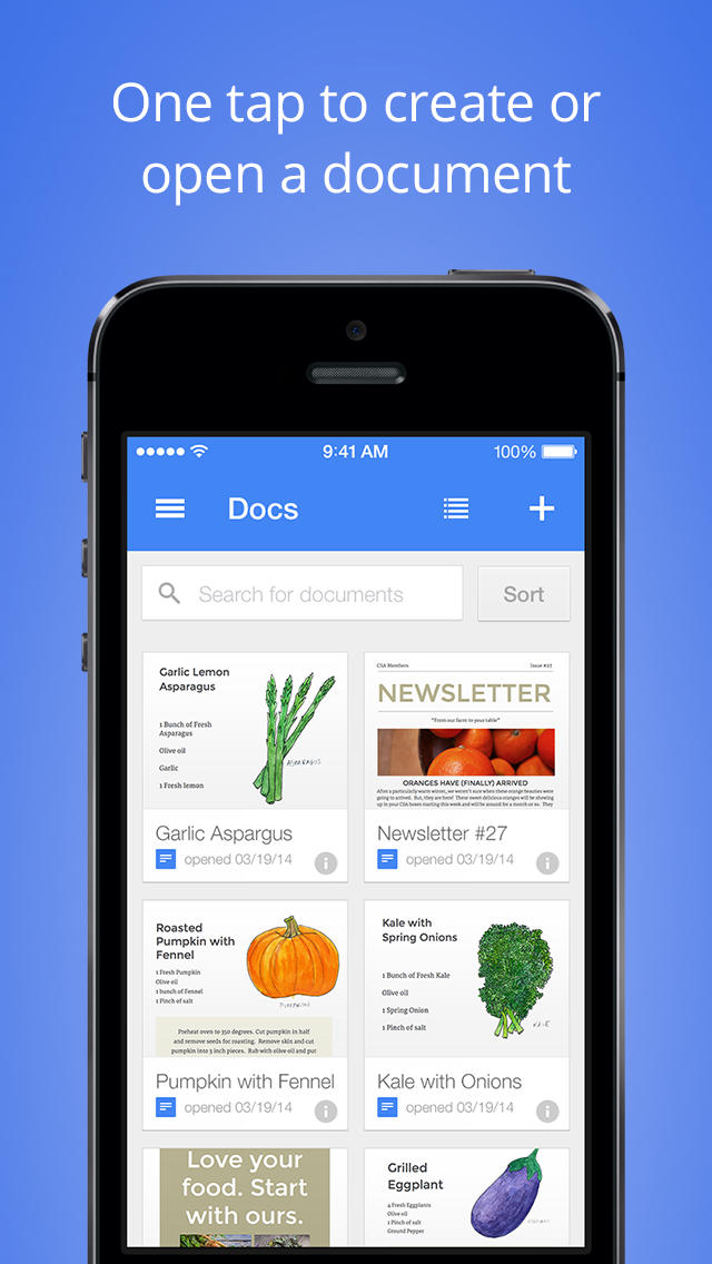 Google Docs App Released for iOS
