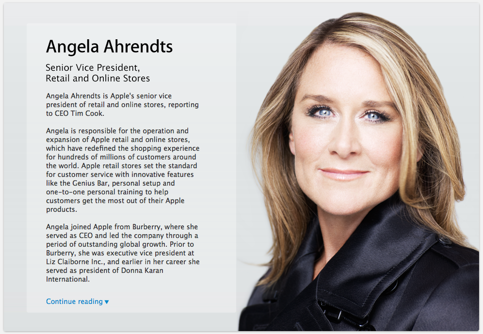 Angela Ahrendts Officially Starts as SVP Retail and Online Stores at Apple