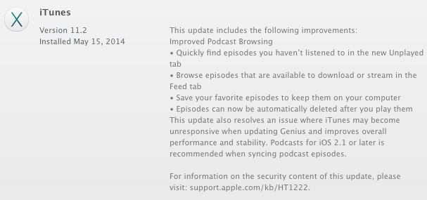 Apple Releases iTunes 11.2 With Improved Podcast Support and Bug Fixes