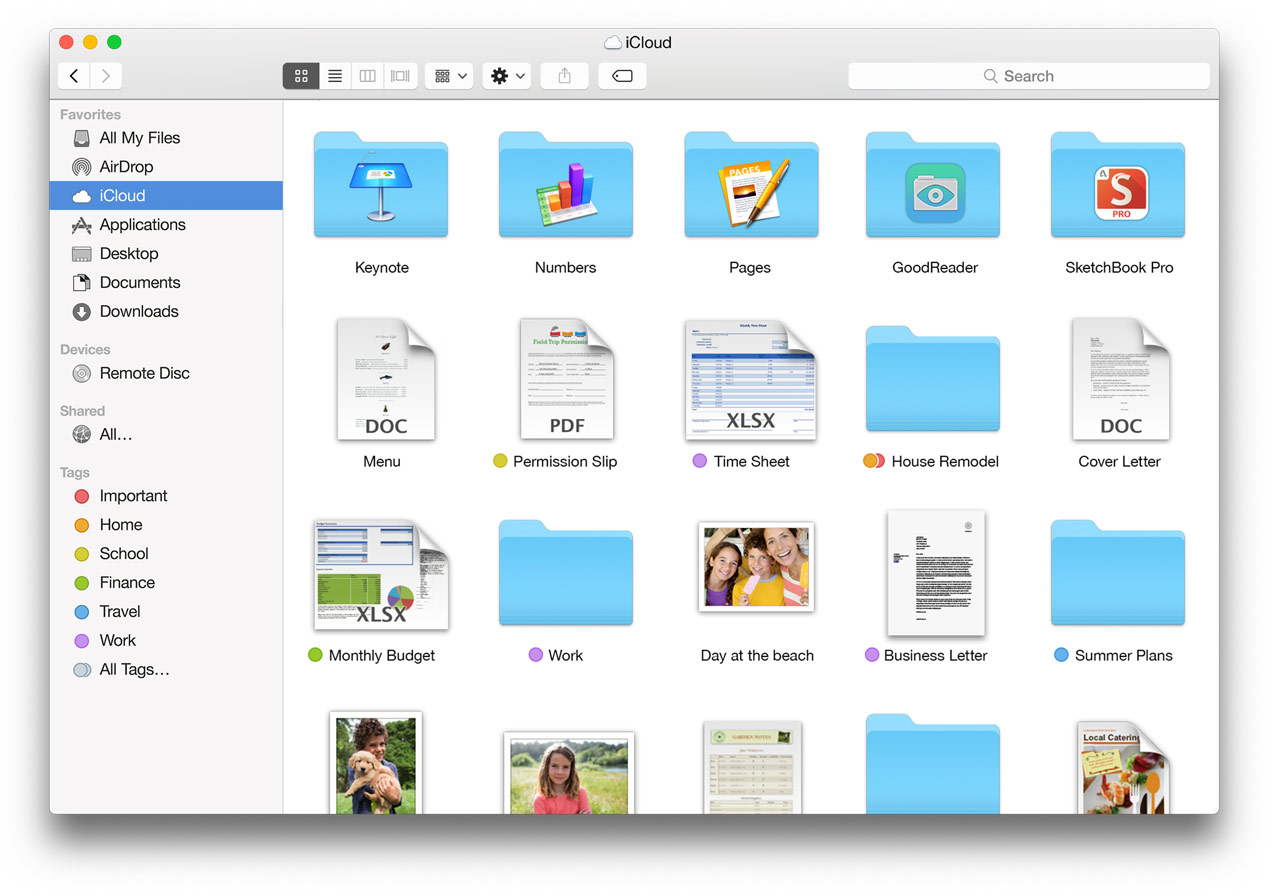 iCloud folder on Finder