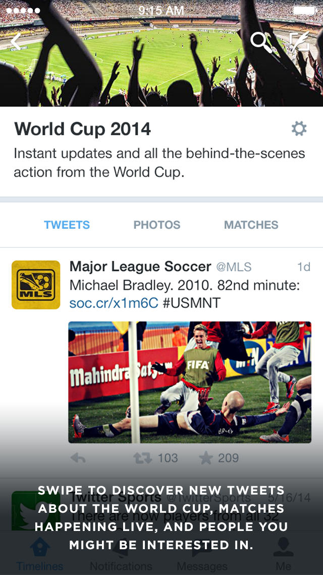 Twitter App Updated With World Cup Timeline