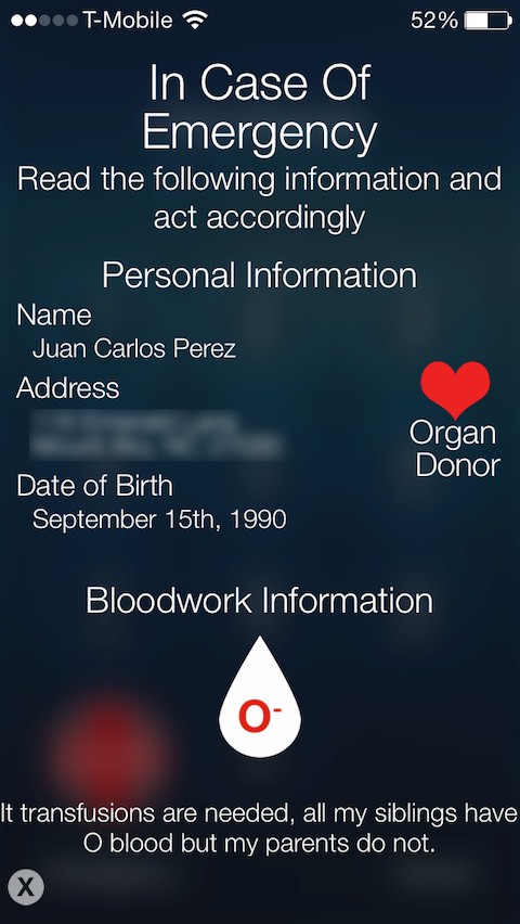 InCaseOf Tweak Brings Medical ID Emergency Card Feature to iOS 7
