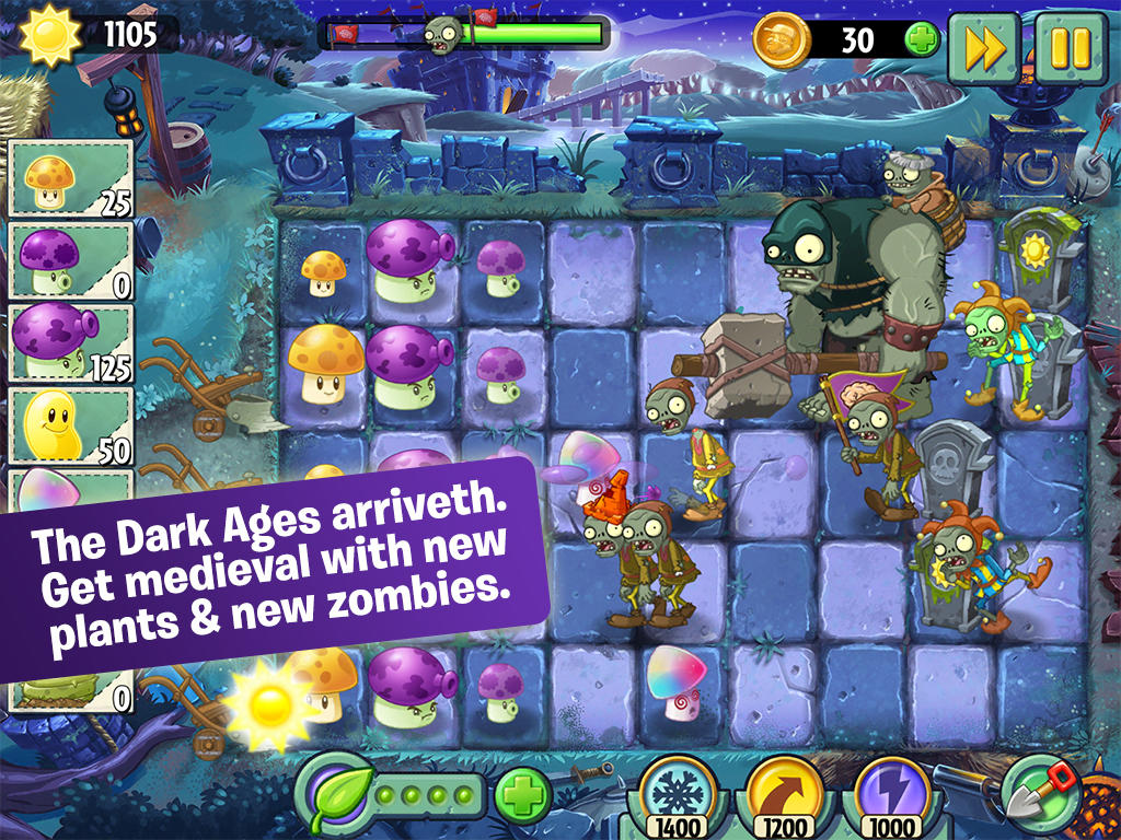 Plants vs. Zombies 2 Gets New Dark Ages Part 1 Update
