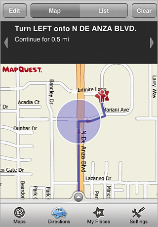 MapQuest Maps &amp; Directions On The iPhone
