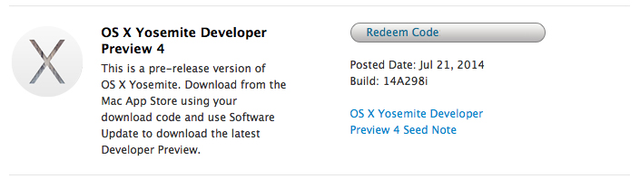 Apple Releases OS X 10.10 Yosemite Preview 4 to Developers