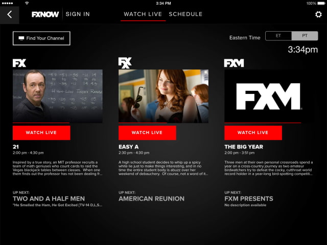FXNOW App Updated to Let You Watch Live TV