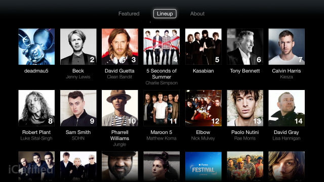Apple Launches iTunes Festival 2014 Channel on Apple TV [Images]